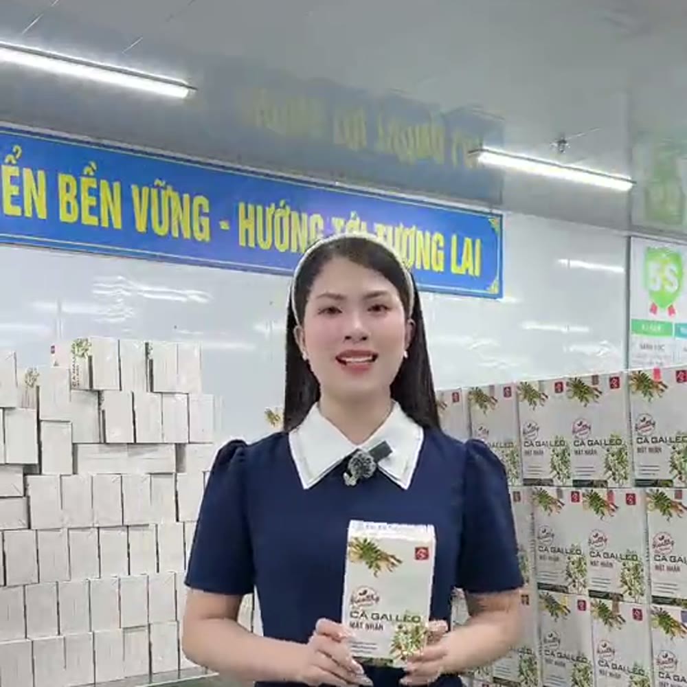Kho thành phẩm Trà Cà Gai Leo Mật Nhân tại nhà máy